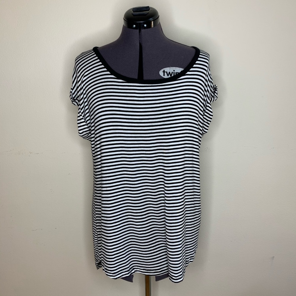 Casual Striped high-low T-shirt